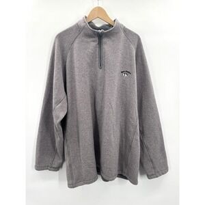 Vintage Big Dogs Men Sweatershirt 3X Mock Neck 1/4 Zip Gray Knit Fleece Outdoors